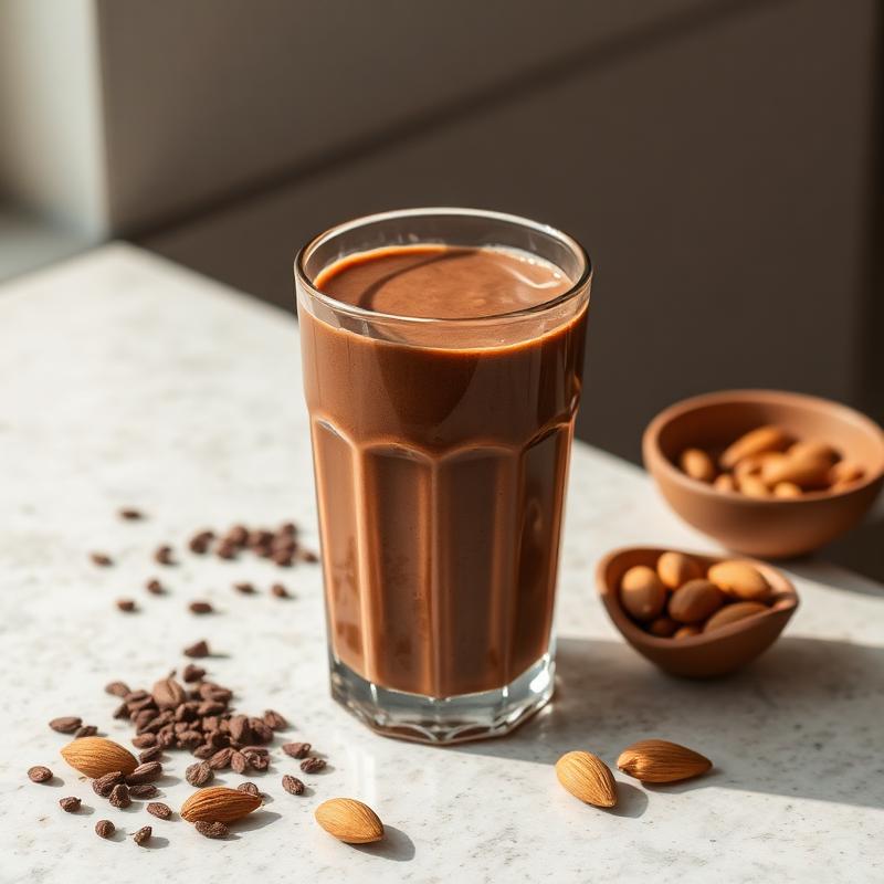 Batido de cacao con almendras